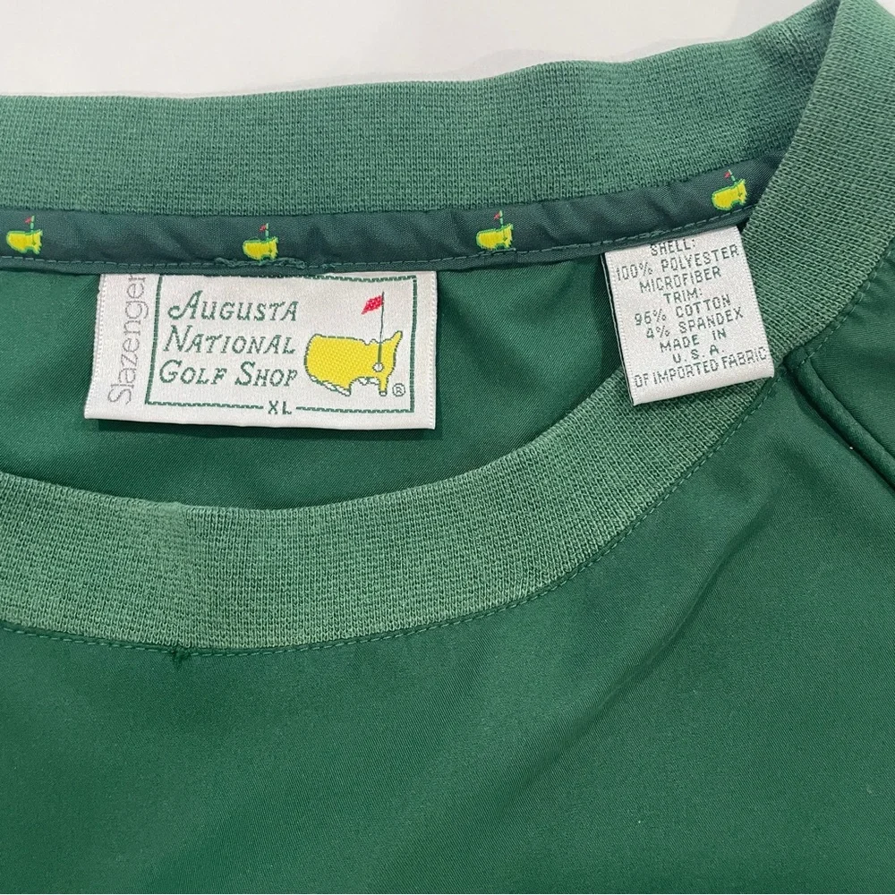 VTG Slazenger Augusta National Masters Green Pullover Windbreaker Pockets Y2K XL - Picture 10 of 16